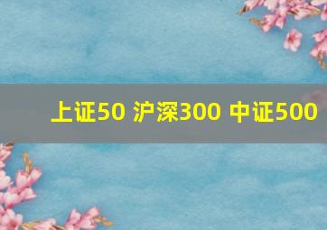 上证50 沪深300 中证500